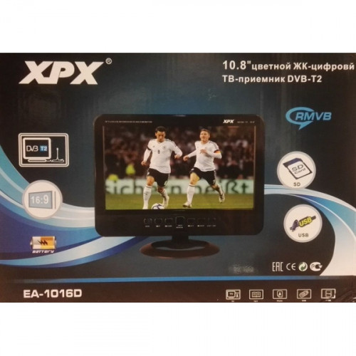 Портативный телевизор XPX EA-1016D DVB-T2 10,8"