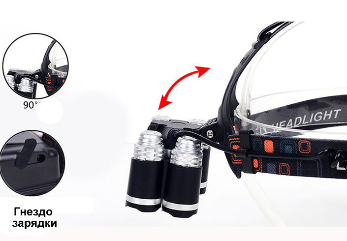 Налобный фонарь  HL-8230-T6 пять светодиодов