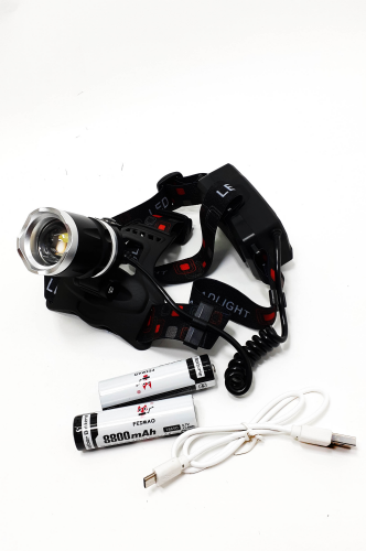 Фонарь налобный P-5706L-P50 (FA-5706L-P50) Zoom + ультрафиолет Micro USB 2акб 18650 Поиск