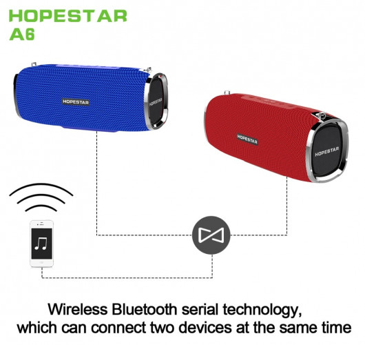 Портативная стерео колонка Hopestar A6 (Bluetooth, MP3, AUX, Mic)